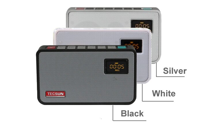 Tecsun icr -100 icr 100 fm bærbar radiomottaker med digital opptaker  mp3 spiller høyttaler stereo radio