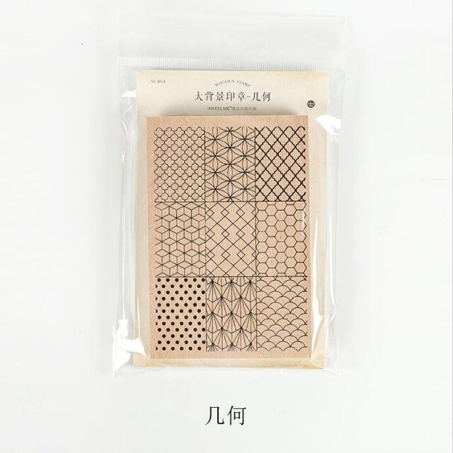 Retro Geometrische Plant Alfabet Achtergrond Stempel DIY Houten Stempels voor Scrapbooking Briefpapier Scrapbooking Standaard Stempel: 2