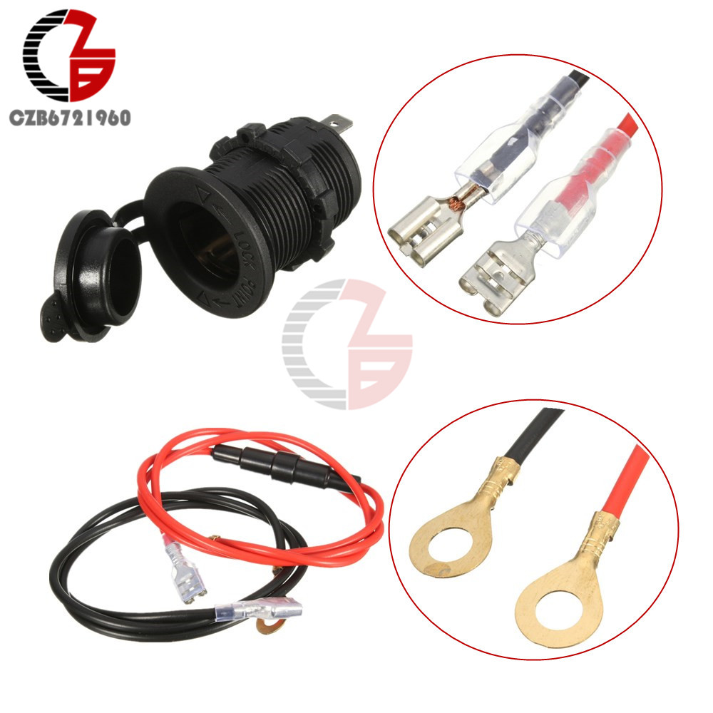 12 V naar 24 V Waterdichte Cover Plug Jack Motor Auto Aansteker Duct Power Met 60 cm Kabel Draad Connector 10A Bescherming Zekering