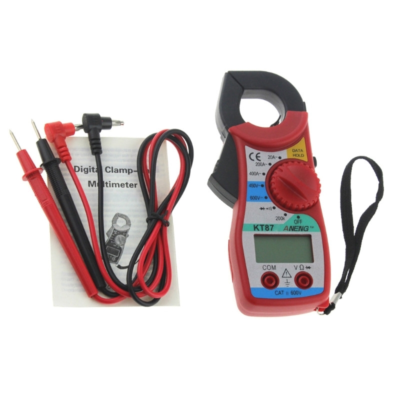 Digital multimeter ampere klämmätare nuvarande klämma tång ac / dc spänningstester data visar multimeter: Röd