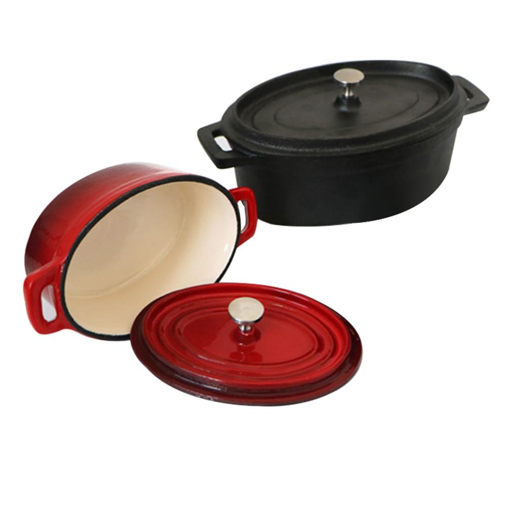 Nederlandske ovner emaljert støpejern dekket gryte oval mini gryte panela kokekanne kokekar ollas de cocina