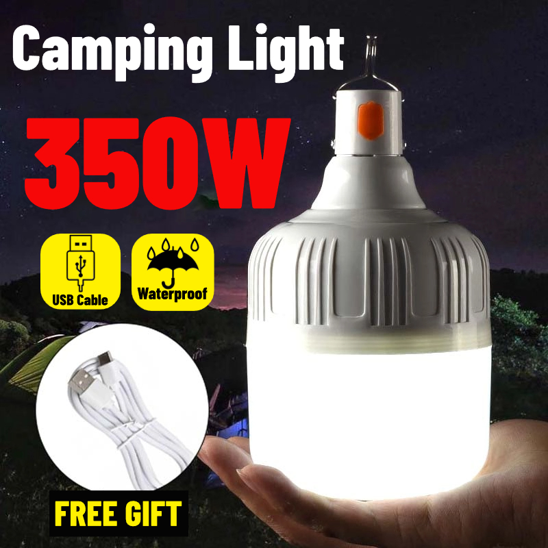 350W Draagbare Kampeerverlichting Batterij Lantaarn Oplaadbare Lamp Bbq Tenten Verlichting Huis Buitenlamp Usb Led Noodverlichting