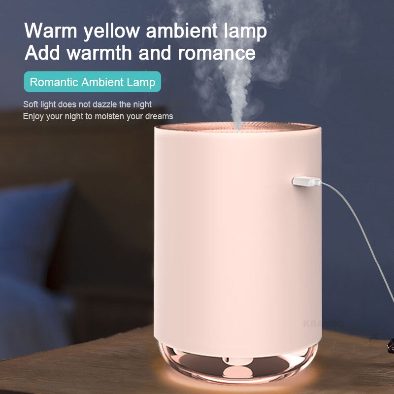 Kbaybo 220ml usb ultralyd elektrisk aromaterapi æterisk olie diffusor luftfugter renser hjem med 7 farve led lys