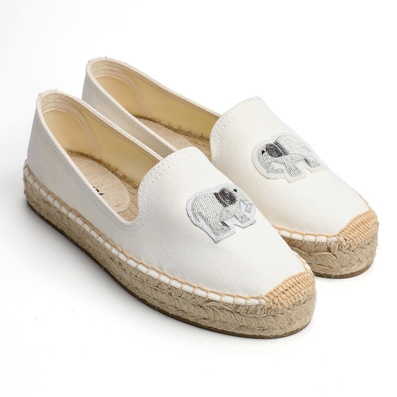 Espadrille à plate-forme sans lacet printemps pour femme: White / 7