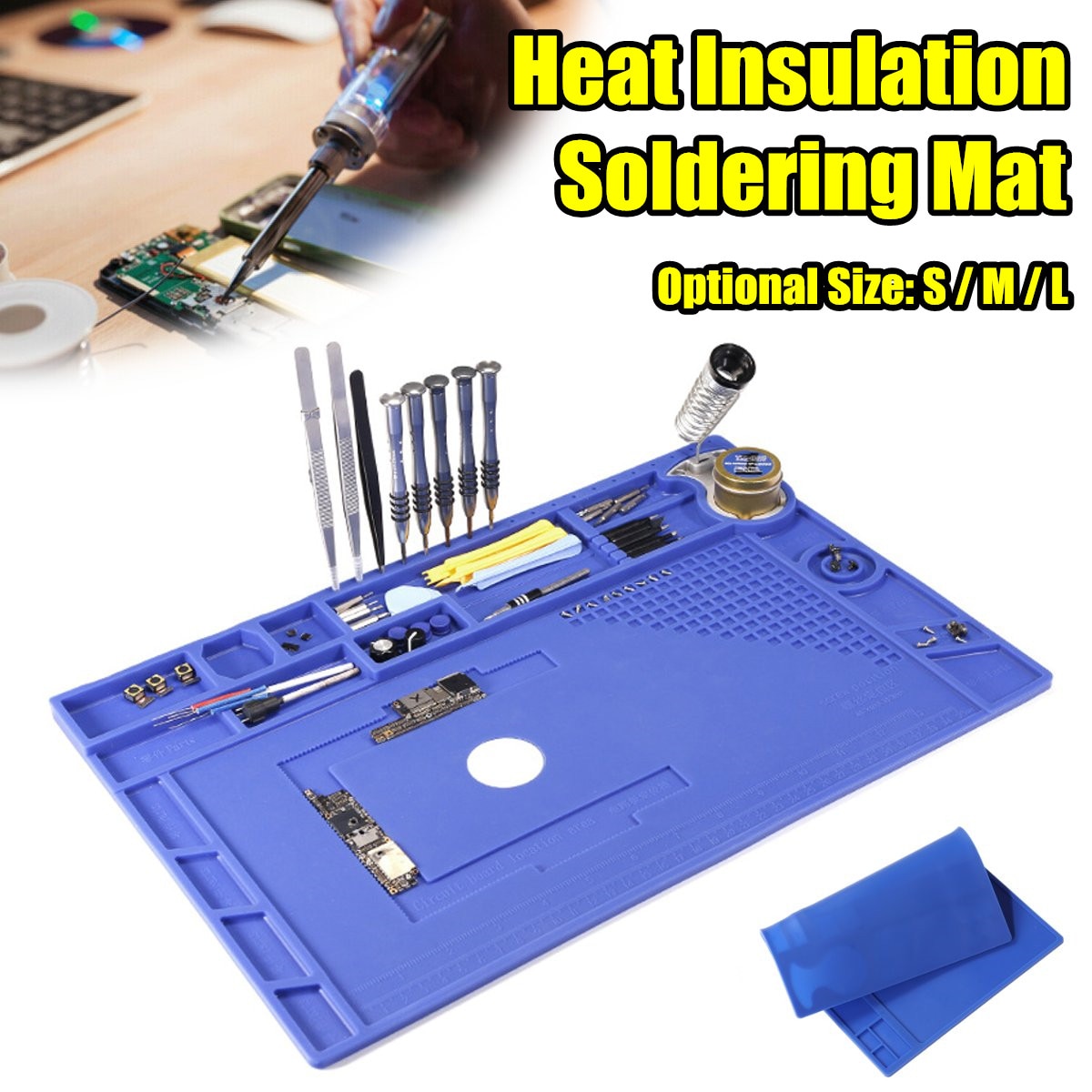 Work Pad Desk Platform Soldering Repair Station Repair Pad Insulation Heat Resistant Soldering Station Silicon Soldering Mat