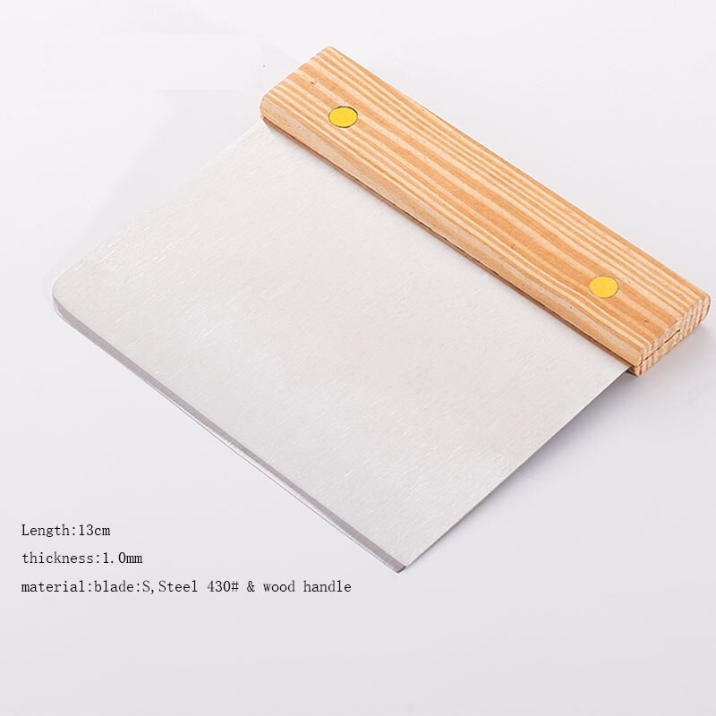 Stainless Steel Dough Scraper with Wood Handle Pastry Scraper and Cutter Bench Knife Dough Scraper