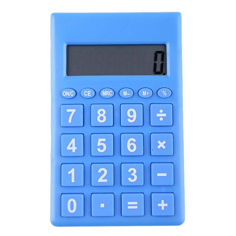 T8WC Portable 12 Digits Standard Calculators for Office Home School Use Optional Color Cute Calculator: blue