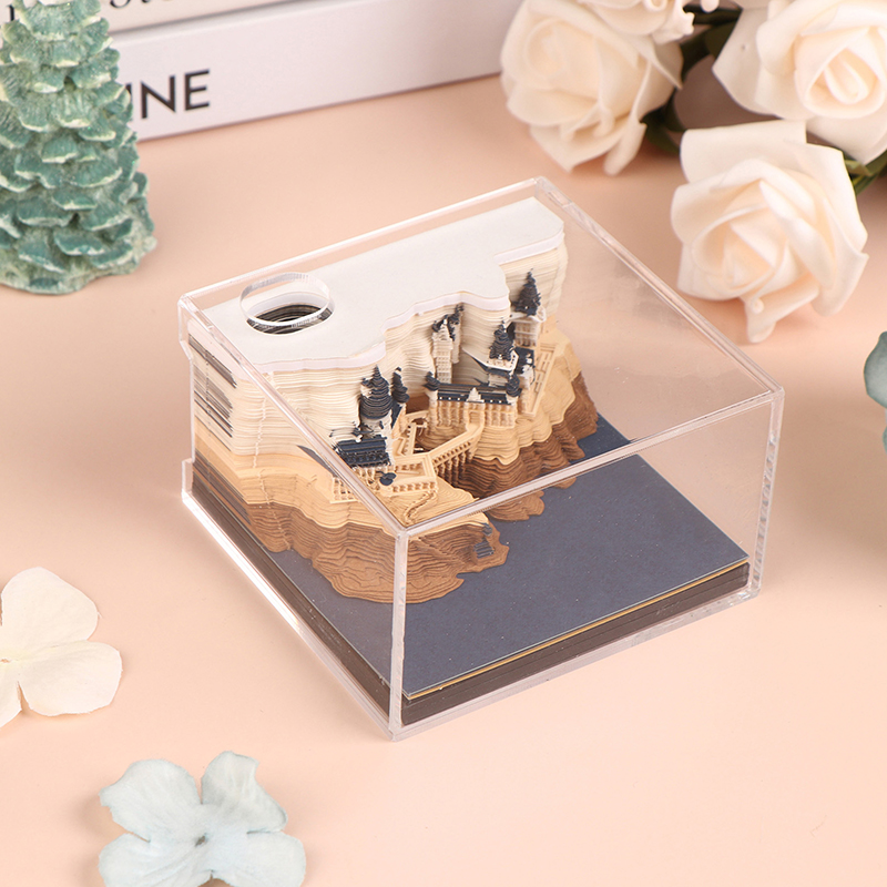 Tijdstuk Kalender 2026 Bureaukalender Met LED-licht 3D Tear-away Kalender Papier Carving Art Memo Pad Kladblok Cadeau Kerstmis