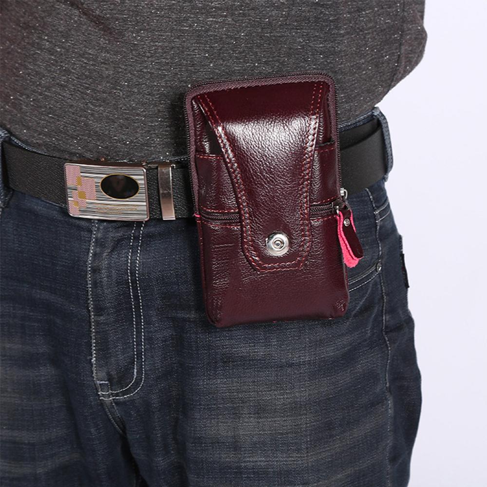 Vintage pu læder talje taske bælte loop hylster bære telefon pose tegnebog til mænd
