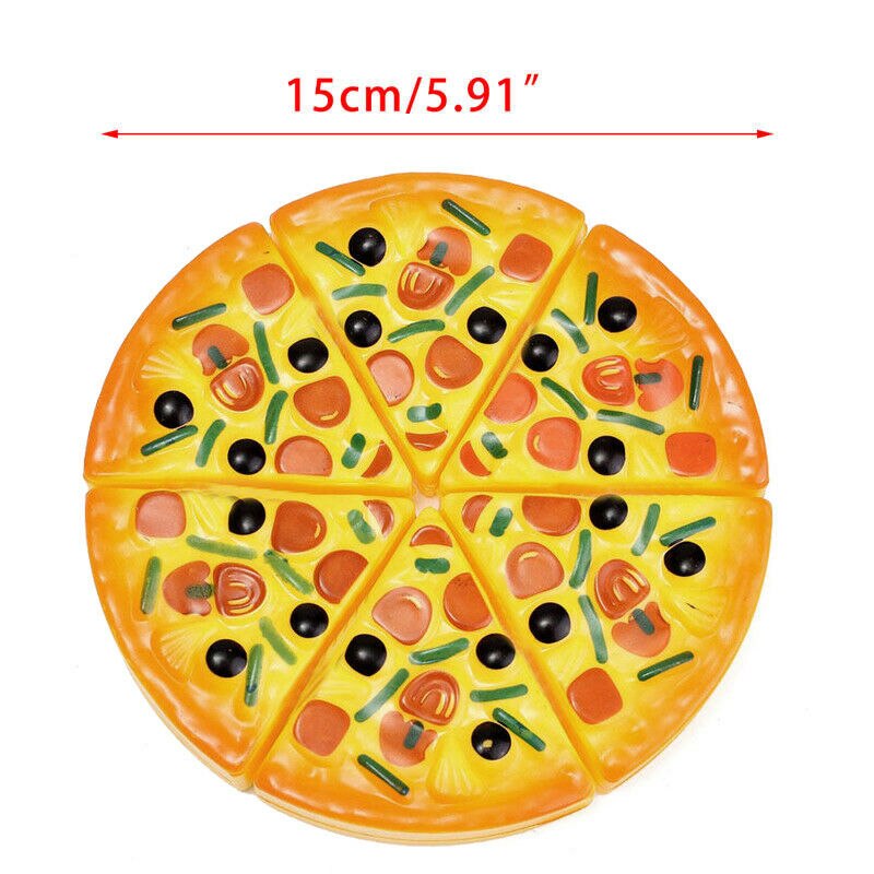 6 stk børnebørn pizza skiver påfyldninger foregiver middag køkken lege mad legetøj børn