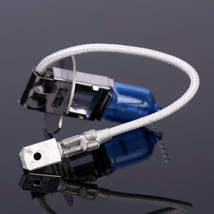 2 PCS 12V 55W H3 HeadLight Lamp Xenon Dark Blue Glass Replacement Car Halogen Light Bulb Super White