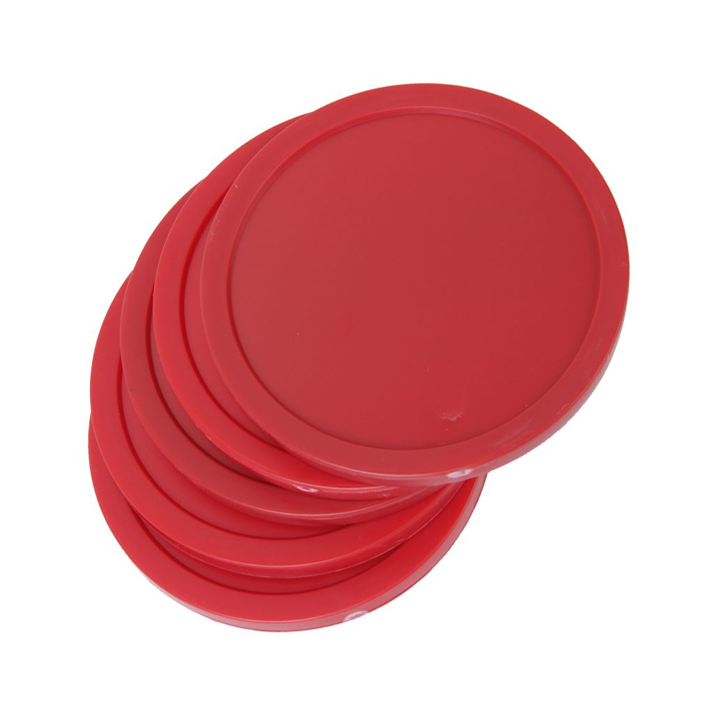 4 antal store 3.22 tommer røde airhockey-pucke til airhockeyborde i fuld størrelse