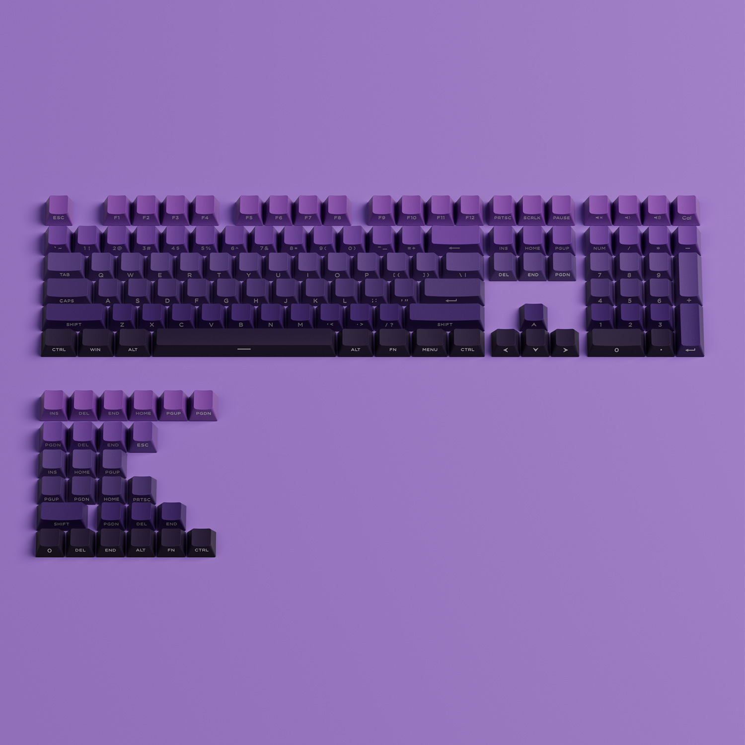 Veekos Gradient Side Printed Keycap Set Cherry Profile PBT Double Shot 136-Key Keycaps for MX Switch Custom Mechanical Keyboard: Orange