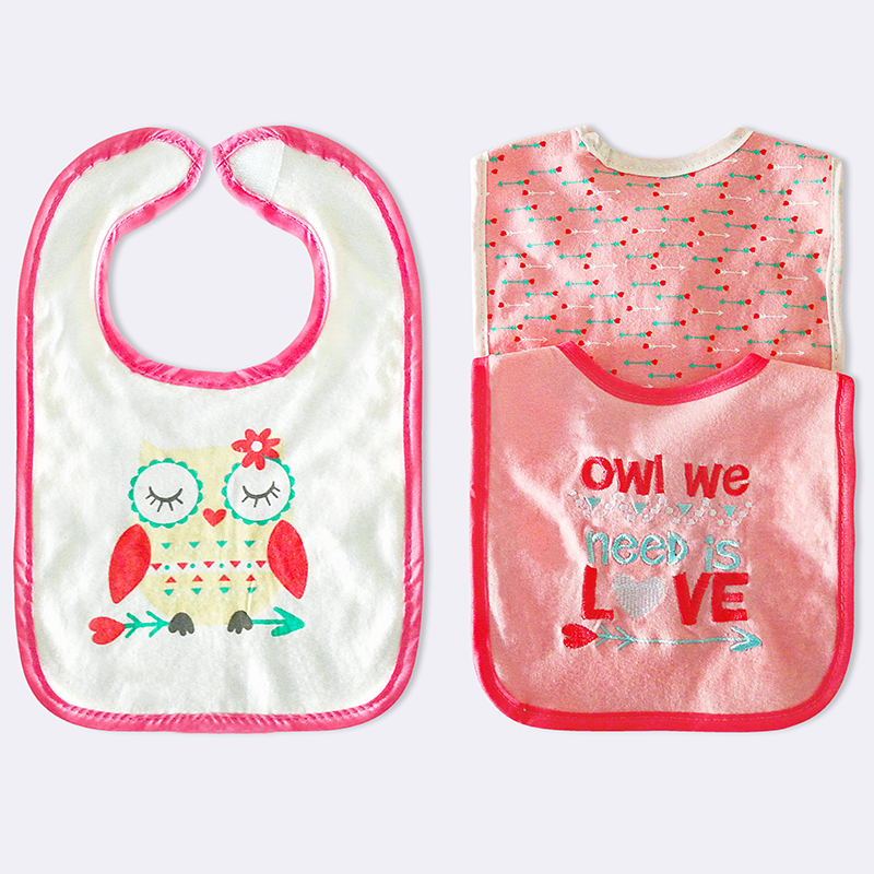 3PCS/LOT 0-6Months Baby Bibs Babador Infant Baby Accessories Roupas de bebe Baby Boy Girl Bib Cotton Cartoon