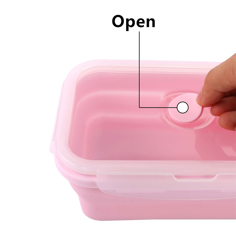 4 stuks Siliconen Vouwen Bento Box Inklapbare Draagbare Lunchbox voor Voedsel Servies Voedsel Container Voedsel Kom Voor Kinderen