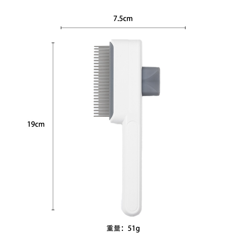 One-Click Self-Cleaning Pet Hair Removal Comb for Cats & Dogs Grooming Mass, Flea Comb for Short & Long Hair Pets: XS（old） / WHITE