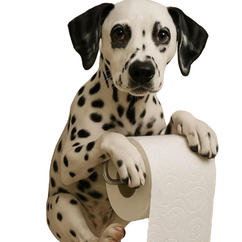 Wall Mount Toilet Paper Holder Dog Shape Funny 3D Printed Towel Holder Paper Rack Bathroom Dog Sculpture Paper Holder: Red