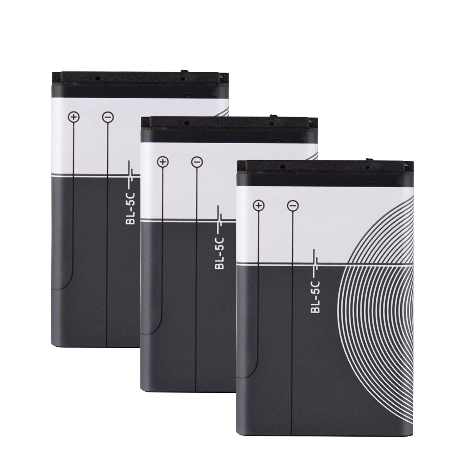 1020mAh BL-5C BL 5C BL5C Lithium Polymer Phone Battery For Nokia 1100 1110 1200 1208 1280 2600 2700 3100 3110 5130 6230 1600: black