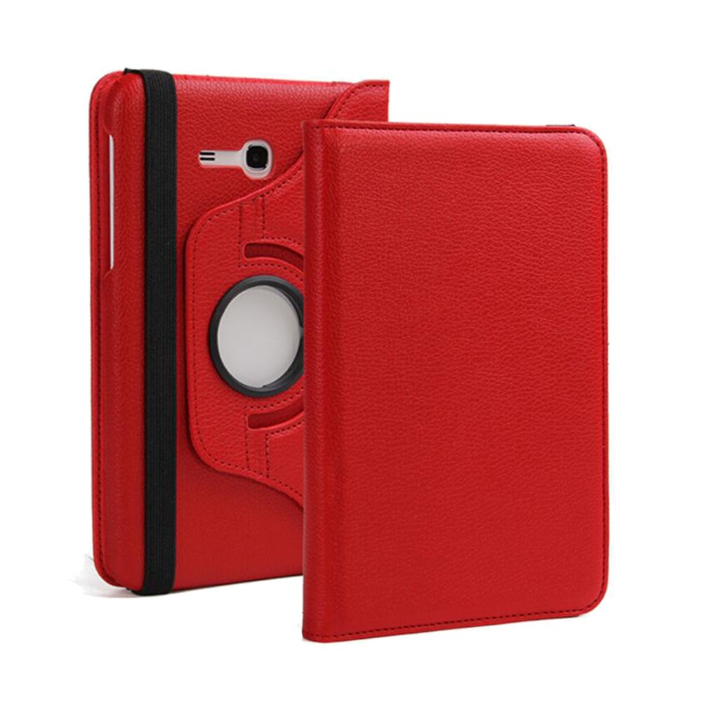 360 Degree Rotating Case For Samsung Galaxy Tab 3 Lite 7.0 Cover For Samsung Tab SM-T110 SM-T111 SM-T113 SM-T116 Tablet Case: Red