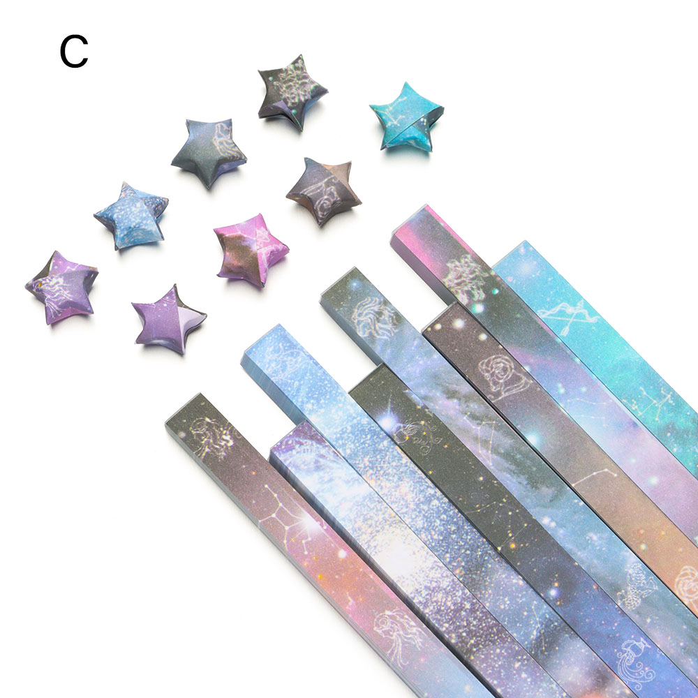 210pcs/lot Glow in Dark Lucky Star Origami Fluorescence Folding Strip Paper Best Wishes Handcraft Craft Paper Decor: not glowing C 540PC