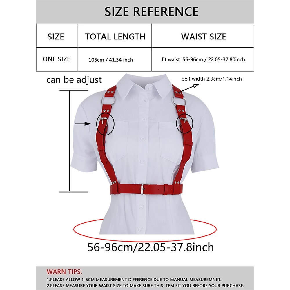 Women Punk Leather Harness Belt Strap Suspender Sexy Lady Handmade Belt Decorative Shirt Dress Vest Body Harness