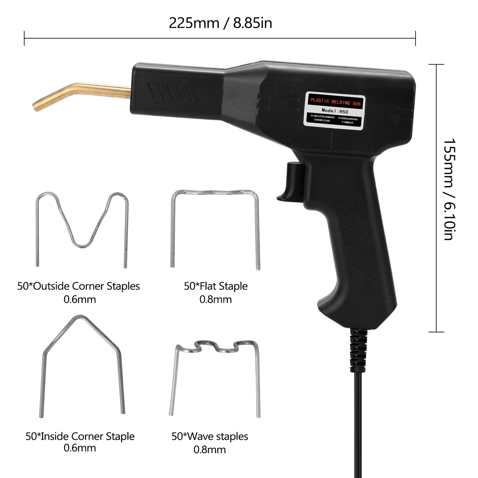 Máquina de soldar plástico, pistola e acessórios de soldar plástico, para recuperação de para-choques e reparos de peças plásticas