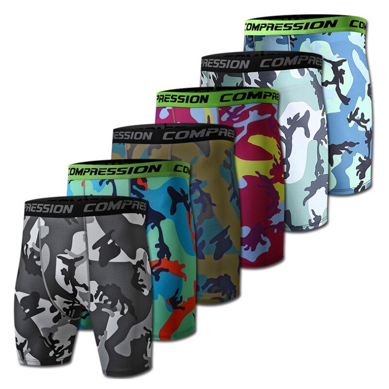 Mens Short Compression Tights Bodybuilding Shorts Fitness Workout Gyms Shorts Male Elastic Pants Trousers