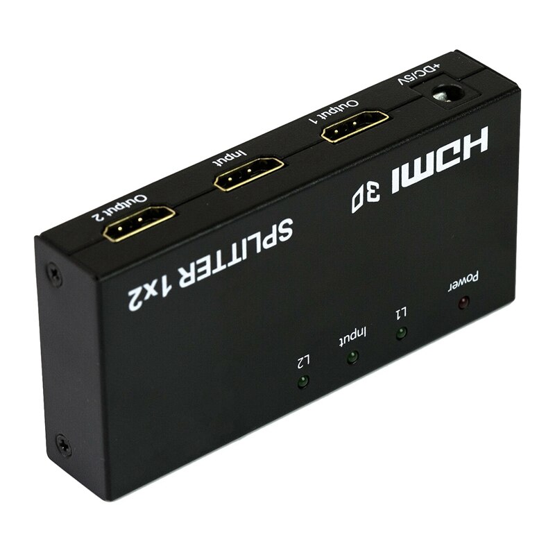 HDMI Splitter 1 in 2 Way Splitter HDMI Supports 3D HDMI 1X2 o Splitter EU Plug