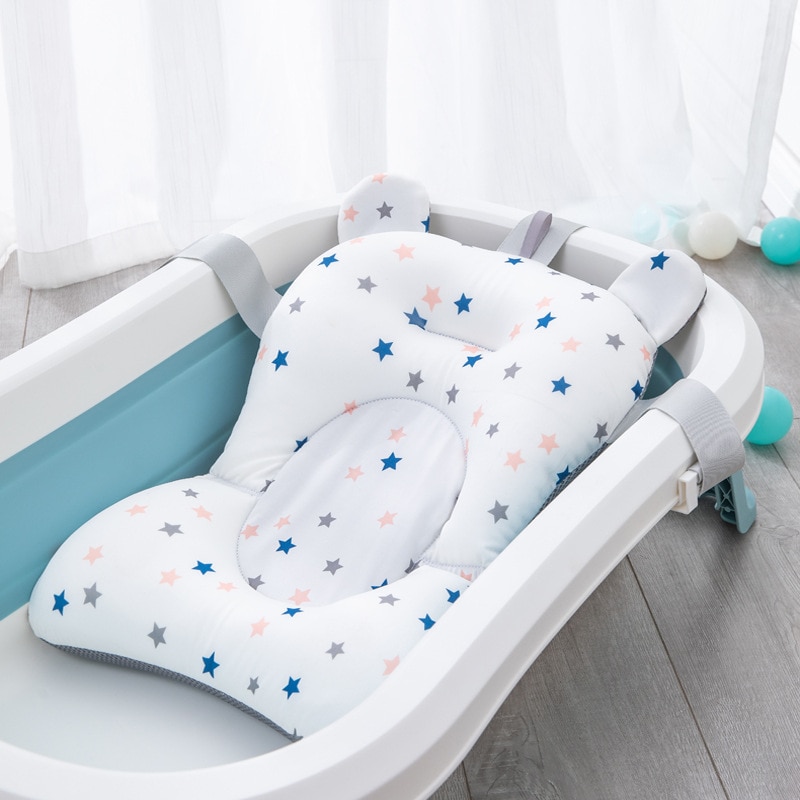 Baby brusebad badekar måtte sikkerhed badestøtte pudeunderlag skridsikker flydende sammenklappelig hurtig tør nyfødt brusebad hyggelig siddemåtte 0-1y