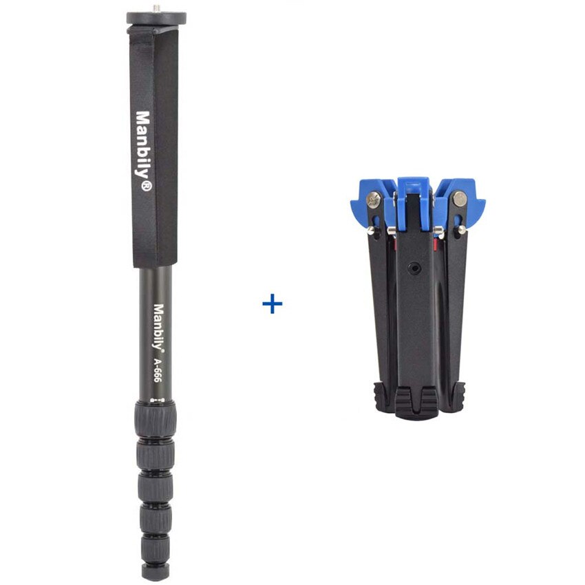 Manbily A-666 Professionele Draagbare Reizen Dslr Camera Monopod Statief Stand, KB-0 Balhoofd, M2 Stand Base, max Hoogte 1.8 M: A-666 with M2
