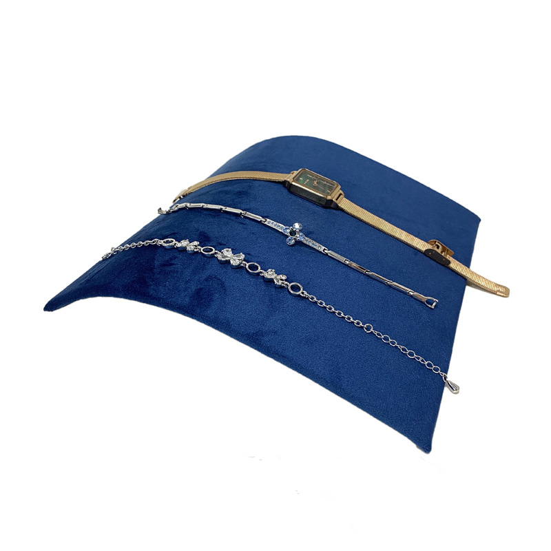 Hoge, gebogen fluwelen kettingstandaard, sieradenstandaard, sieradendisplay, sieradenhouder, opbergstandaard voor kettingen en sieraden.: Geel