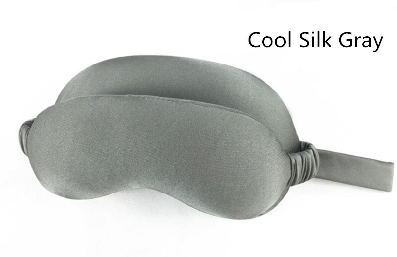 Multi-Function Business Travel Neck Pillow & Eye Mask Storage Bag with Handle Eye Patch Portable Eye Massager Sleep Mask: Silk Gray