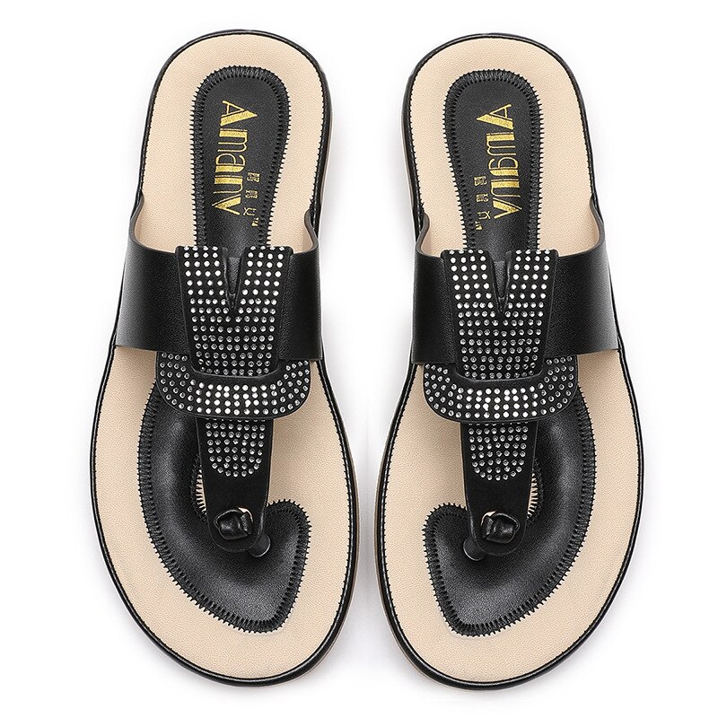 Grote Size Vrouwelijke Zomer Schoenen Bling Strass Mode Dames Platform Slippers Clip-Teen Antislip Vrouwen strand Slippers