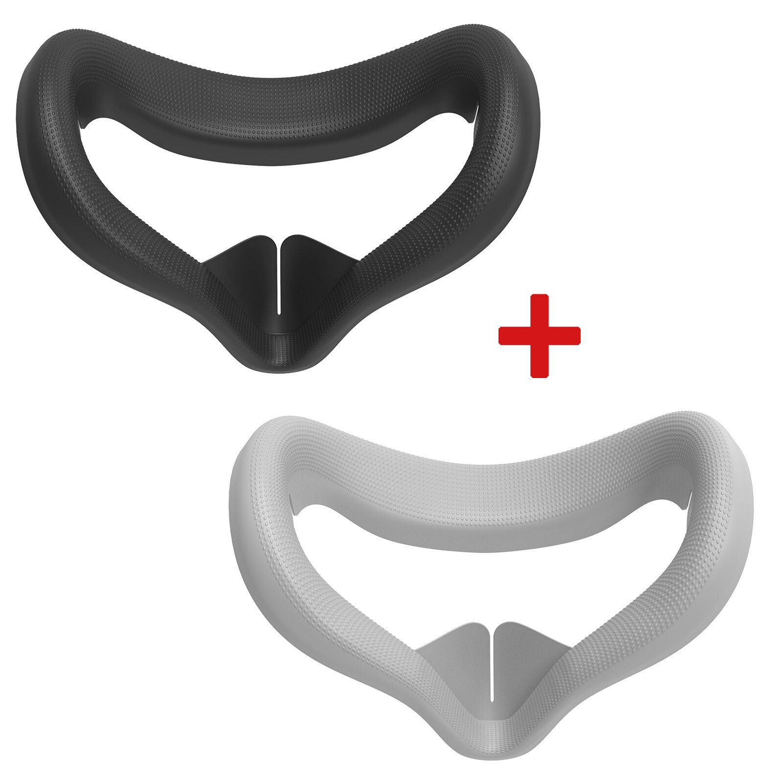 2 Stuks Siliconen Gezicht Cover Voor Oculus Quest 2 Oogmasker Bescherming Pad Vervanging Anti-Zweet Vr Accessoires Anti-Lekkage Licht: Black Grey