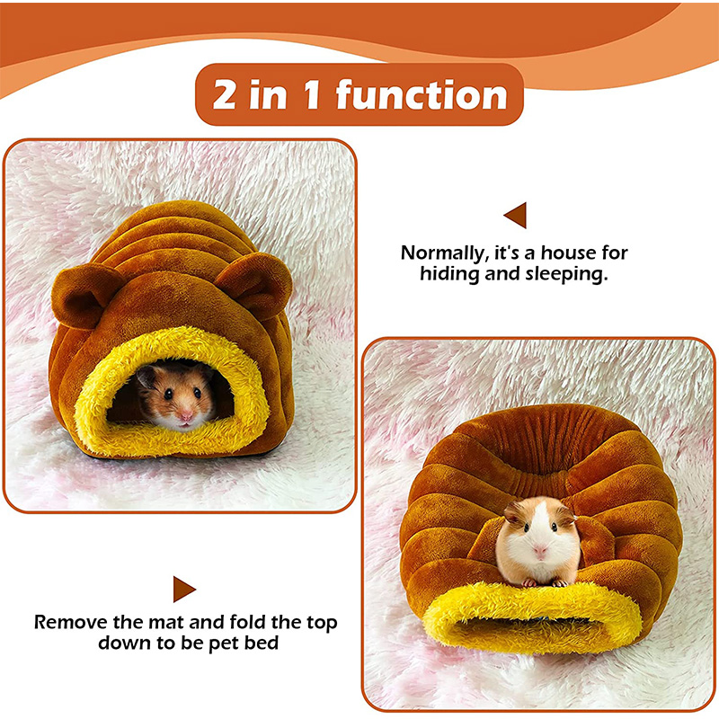 Hamster House Tent Winter Warm Cage Sleeping Bed Cave for Guinea Pigs Small Animals Hedgehog Hideout Habitat Nest