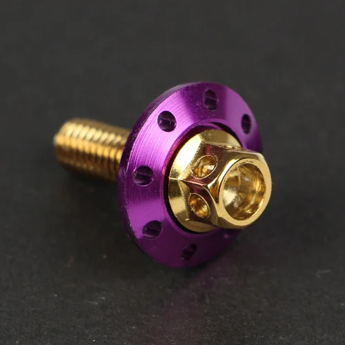Tornillo de guardabarros modificado para coche eléctrico de motocicleta, horquilla plana, tornillo de color de acero inoxidable, almohadilla de tapa de brida hexagonal exterior M6: Lavanda