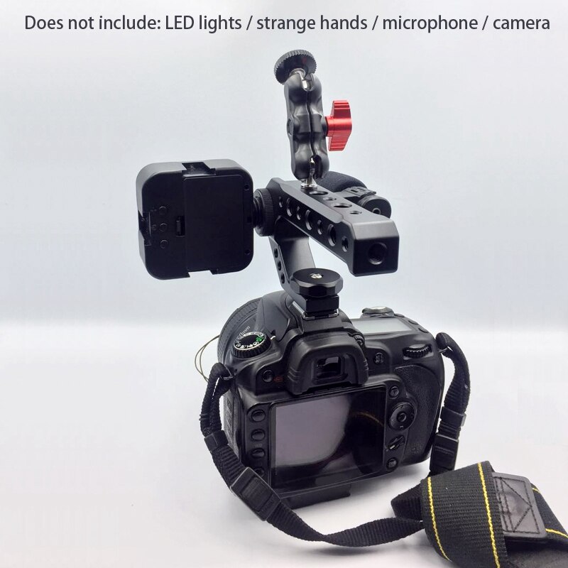 Dslr Camera Handgreep Metalen Shoe Adapter Mount Universele Handgreep Voor Camera Fill Licht Microfoon 1/4 3/8 Schroef
