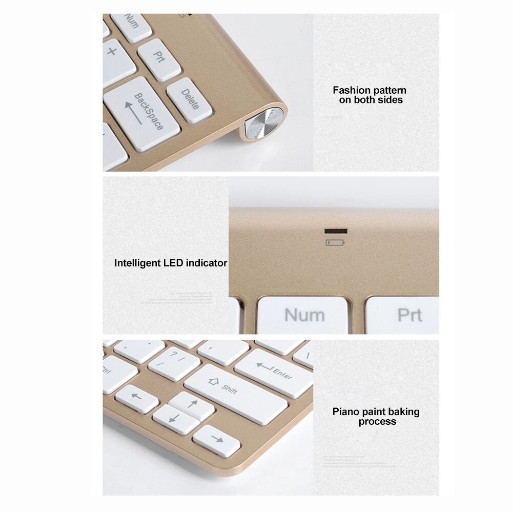 Kit clavier et souris ultra-fin avec 2.4g ports usb sans fil et silencieux pour téléviseur intelligent, ordinateur de bureau et pc