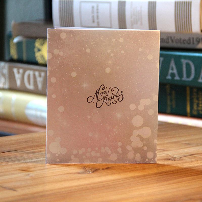 3d Christmas Tree Paper Cards Pop Up Postcards Folding Christmas Card with Envelope Noel Year Greeting Cards Handmade