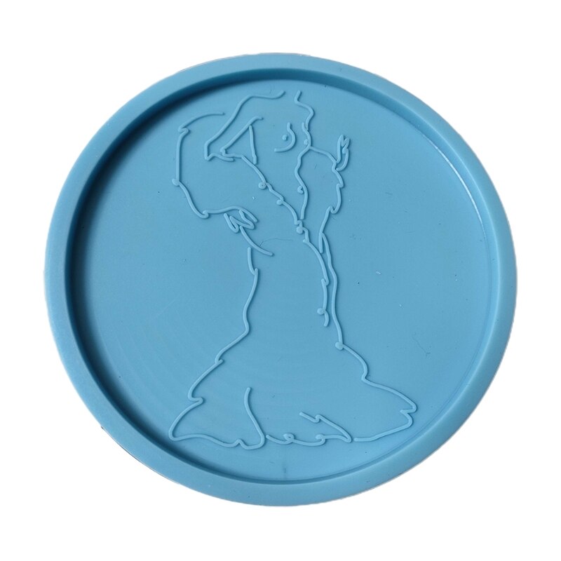 Diy Crystal Epoxy Silicone Mold Human Body Table Decorative Mirror Surface Silicone Mold Resin Coaster Placemat 16FF: 1