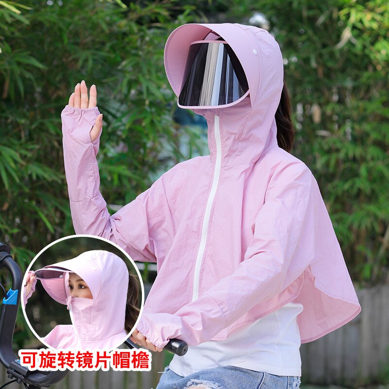 Bescherming Zonnehoed Vrouwelijke Reizen Zon Beschermende Doek Zomer Uv Bescherming Outdoor Bike Gezicht Schaduw Hoed Toevallige Zonnehoed Strand hoed: fen-zi-se