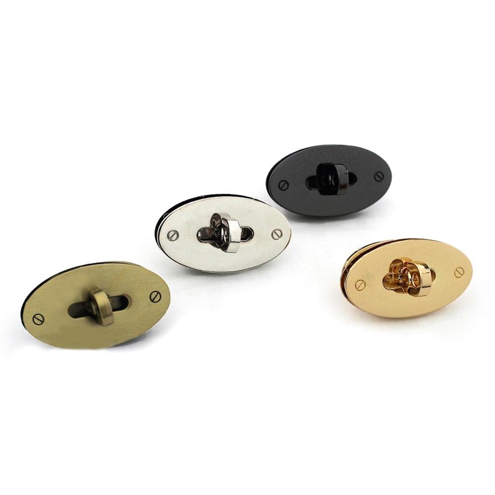 1Pcs Metalen Ovale Vorm Zak Turn Lock Twist Lock Sluiting Lederen Craft Vrouwen Handtas Schoudertas Purse Diy hardware