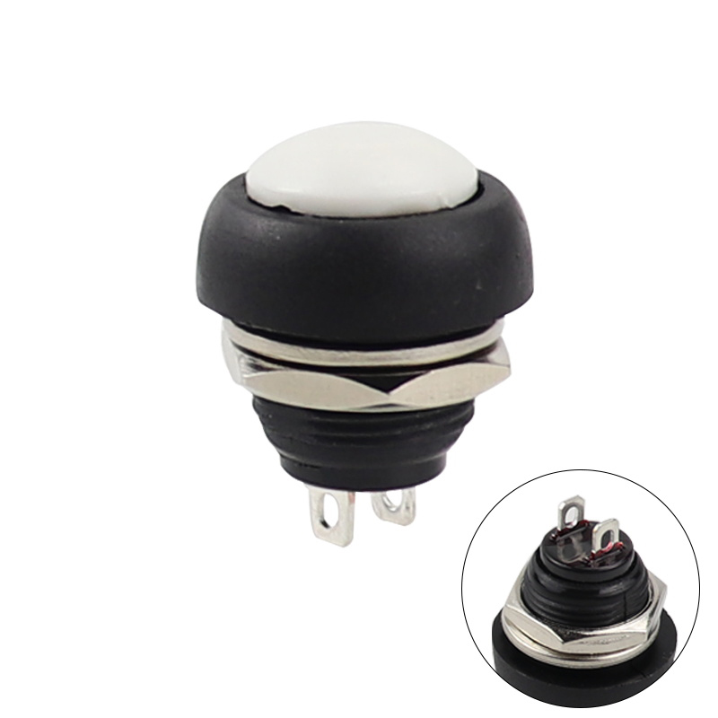 7Pcs PBS-33b 2Pin Mini Switch 12mm 12V 1A Waterproof momentary Push button Switch since the reset Non-locking