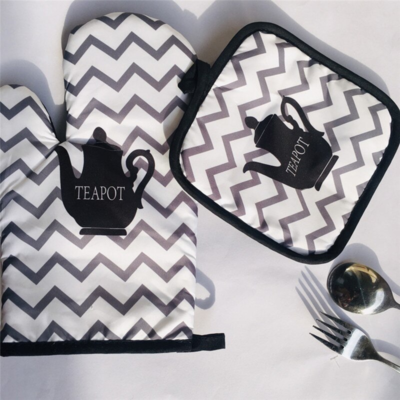 2pc/set High-temperature Insulation Microwave Oven Gloves Microwave Baking BBQ Glove Non-slip Kitchen Cooking Tools: 02