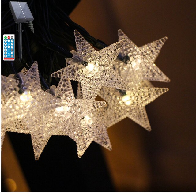 remote control peach blossom solar string lights outdoor fairy light for christmas wedding party decoration with solar panel: Warm White / 22m 200led