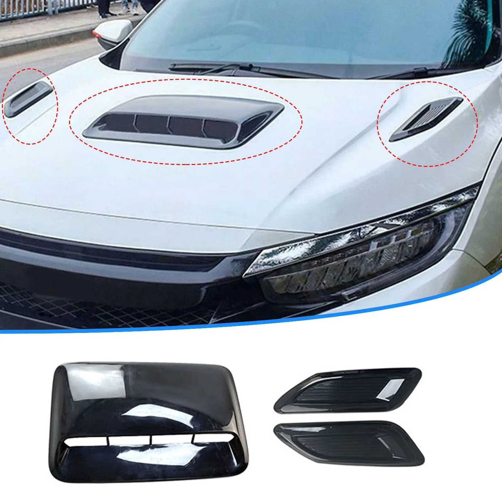 Capó de entrada de flujo de aire Universal para coche, capó de ventilación, cubierta decorativa, capó de salida de aire lateral central, accesorios exteriores para automóvil