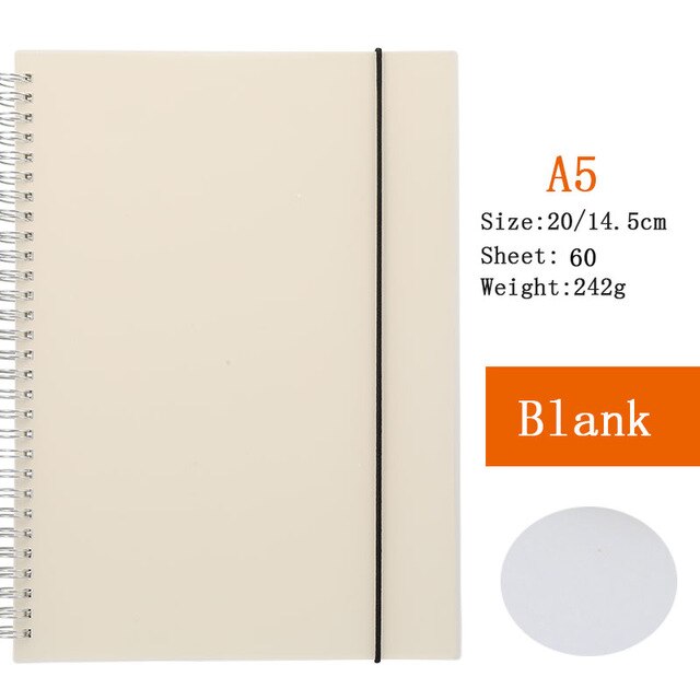 Hethrone A5 A6 Losse Blad Notebook Spiraal Bindmiddel DOT Blank Grid Papier Wekelijkse plan Papier Briefpapier Voor School Kantoor Notepad: A
