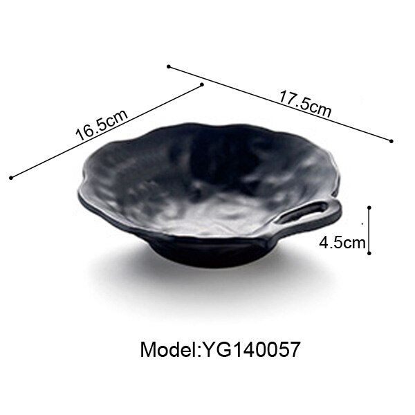 A5 mélamine vaisselle assiette à dîner assiette Larregular plat à soupe avec bouche mélamine porcelaine Imitation vaisselle assiette à rôtir: YG140057