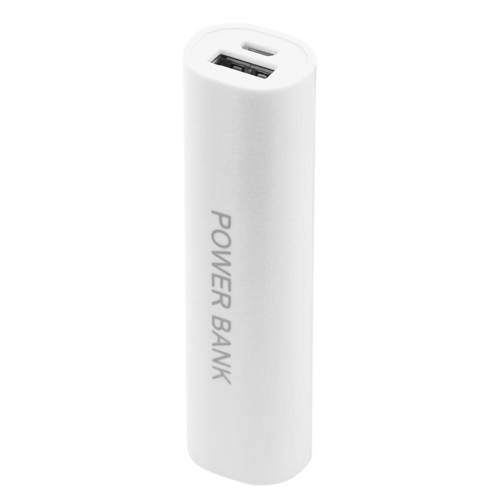 Bærbar mobil usb power bank oplader pakke kasse batteri taske til 1 x 18650 diy  b2qf: Hvid