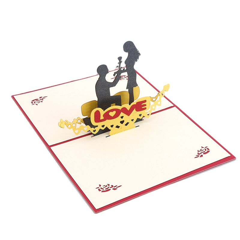Pop-Up Greeting Cards 3D Cutting Courtship Wedding Invitation Greeting Card Wedding Valentine'S Day Greeting Card